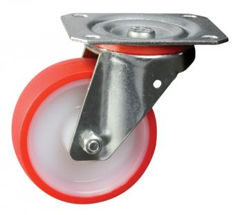 125MM PLATE SWIVEL RED POLYÃÂÃÂ¶TYRE CASTORÃÂÃÂ¶MEDIUM DUTYÃÂÃÂ¶PT NO RT5LPPU-RB