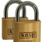 BRASS PADLOCK 20MM TWINÃÂ¶KEYED ALIKEÃÂ¶K12520D2
