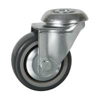 100MM BOLT HOLE SWIVEL GREYÃÂÃÂ¶RUBBER TYRE CASTORÃÂÃÂ¶LIGHT DUTYÃÂÃÂ¶PT NO RT4A-BHGREY-PB/TG