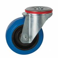 80MM BOLT HOLE SWIVEL BLUEÃÂÃÂ¶RUBBER TYRE CASTERÃÂÃÂ¶MEDIUM DUTYÃÂÃÂ¶PT NO RT3LBHBLU