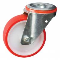 100MM BOLT HOLE SWIVEL REDÃÂÃÂ¶POLY TYRE CASTORÃÂÃÂ¶MEDIUM DUTYÃÂÃÂ¶PT NO RT4LBHPU-RB