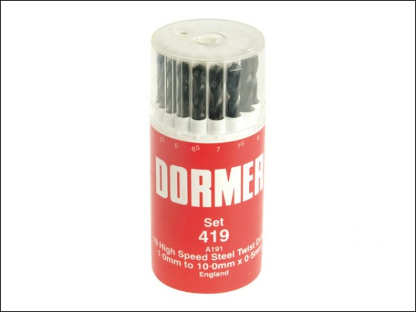 A191 BLU SET 419 1.0-10.0 X0.5ÃÂÃÂ¶19 PIECE DORMER A100 DRILL SETÃÂÃÂ¶ÃÂÃÂ¶A191419