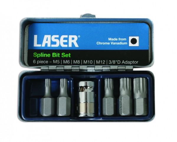 LASER SPLINE BIT SET 6 PIECE?Â??3/8" DRIVE?Â??LASER 0592