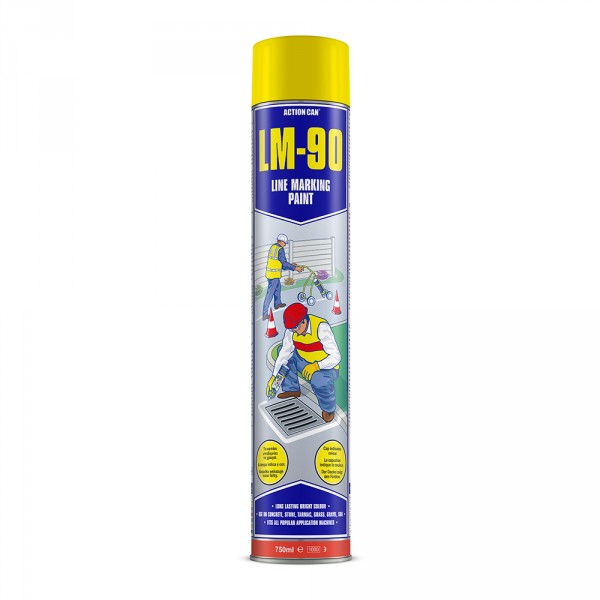 LM-90 YELLOW LINE MARKER PAINT?Â??750ML SPRAY AEROSOL