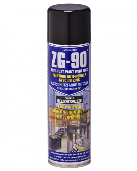 ZG-90 BLACK GALVANISING SPRAY?Â??500ML AEROSOL RAL 9005