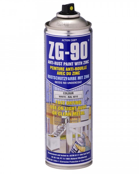 ZG-90 WHITE GALVANISING SPRAY?Â??500ML AEROSOL RAL 9010